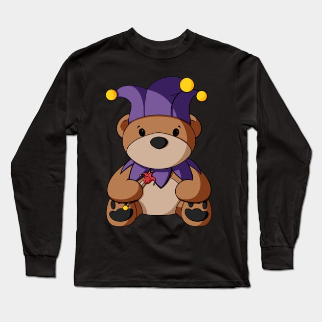 Court Jester Teddy Bear Long Sleeve T-Shirt by Alisha Ober Designs